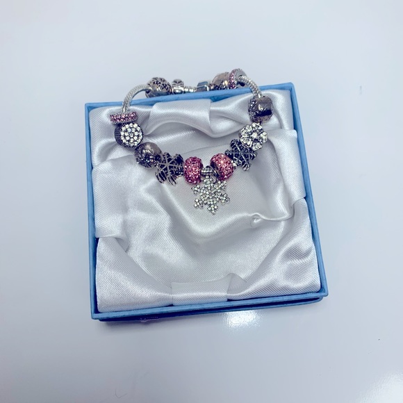 Silver Bracelet with Pink. & white Diamonds - Picture 4 of 8